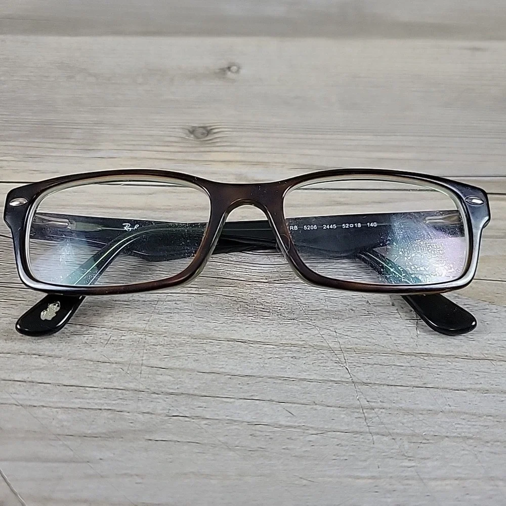 Ray-Ban RB5206 2445 Eyeglasses  Green Brown Tortoise 52-18-140 Frames‎ Only